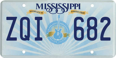 MS license plate ZQI682