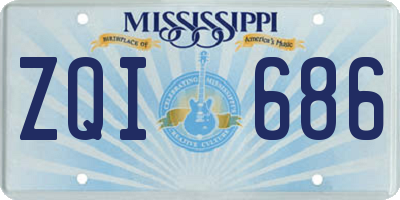 MS license plate ZQI686