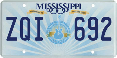 MS license plate ZQI692