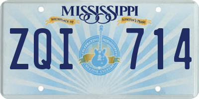 MS license plate ZQI714