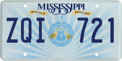 MS license plate ZQI721