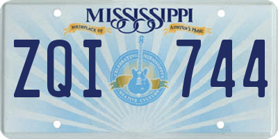 MS license plate ZQI744