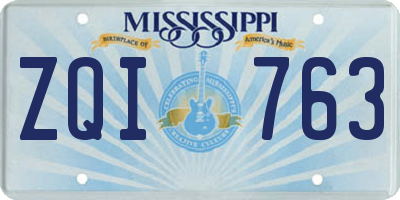 MS license plate ZQI763