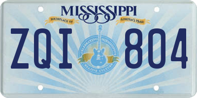 MS license plate ZQI804