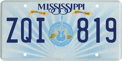 MS license plate ZQI819