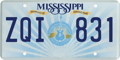 MS license plate ZQI831