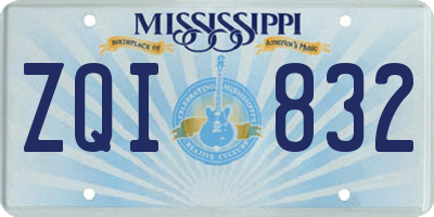 MS license plate ZQI832