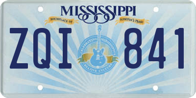 MS license plate ZQI841