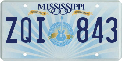 MS license plate ZQI843