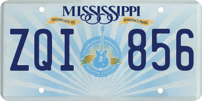 MS license plate ZQI856