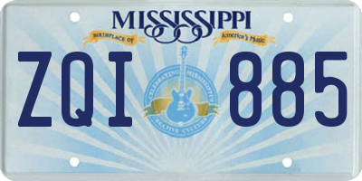 MS license plate ZQI885