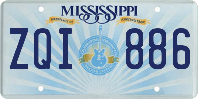 MS license plate ZQI886