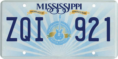 MS license plate ZQI921