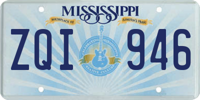 MS license plate ZQI946