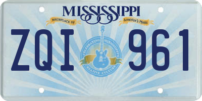 MS license plate ZQI961