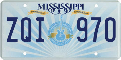 MS license plate ZQI970