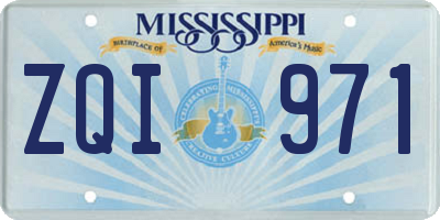 MS license plate ZQI971