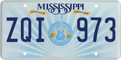 MS license plate ZQI973