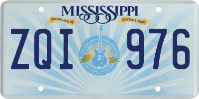 MS license plate ZQI976