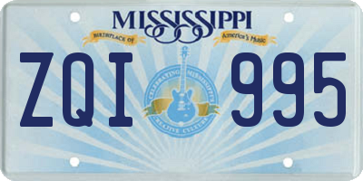 MS license plate ZQI995