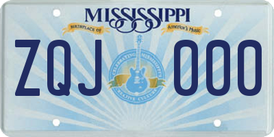 MS license plate ZQJ000