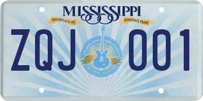 MS license plate ZQJ001