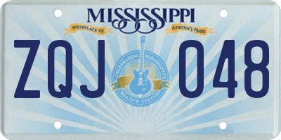 MS license plate ZQJ048