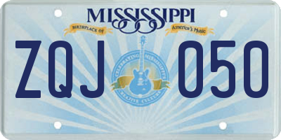 MS license plate ZQJ050