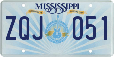 MS license plate ZQJ051