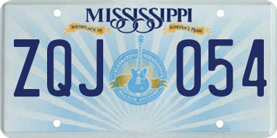 MS license plate ZQJ054