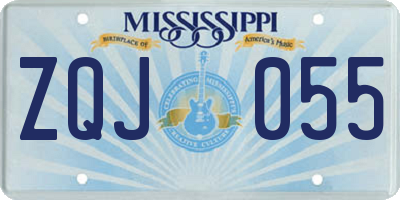 MS license plate ZQJ055