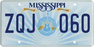 MS license plate ZQJ060