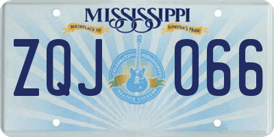 MS license plate ZQJ066