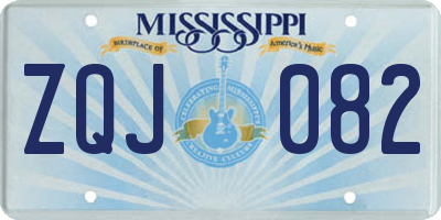 MS license plate ZQJ082