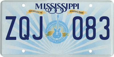 MS license plate ZQJ083