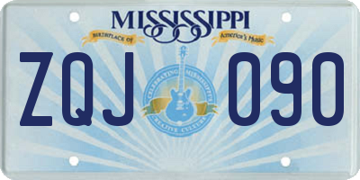 MS license plate ZQJ090