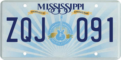 MS license plate ZQJ091