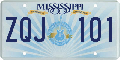 MS license plate ZQJ101