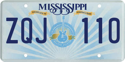 MS license plate ZQJ110