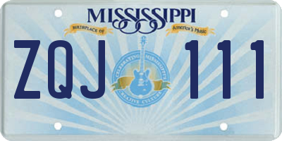 MS license plate ZQJ111