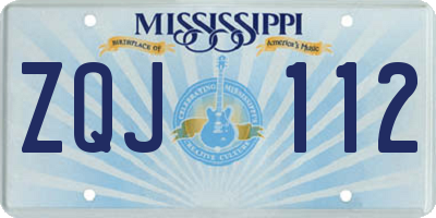 MS license plate ZQJ112