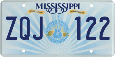 MS license plate ZQJ122