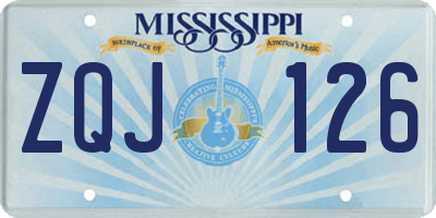 MS license plate ZQJ126