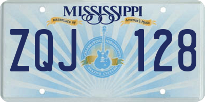 MS license plate ZQJ128