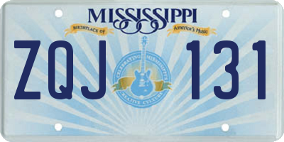 MS license plate ZQJ131
