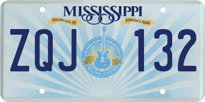 MS license plate ZQJ132