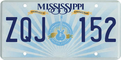 MS license plate ZQJ152