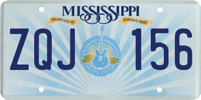 MS license plate ZQJ156