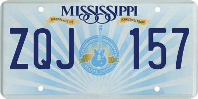 MS license plate ZQJ157