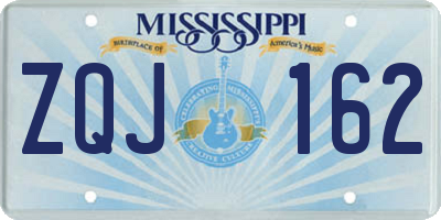 MS license plate ZQJ162